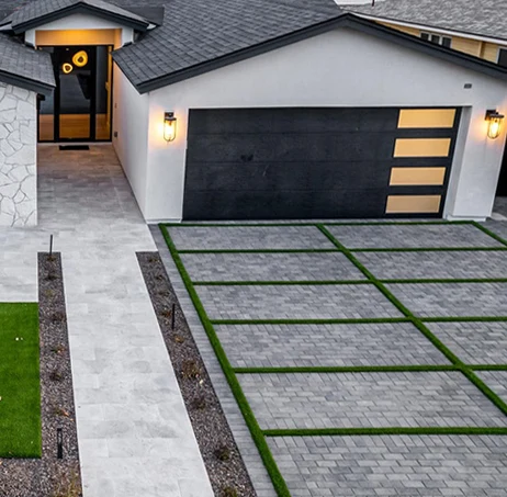Verde Valley Hardscape paver driveway with turf